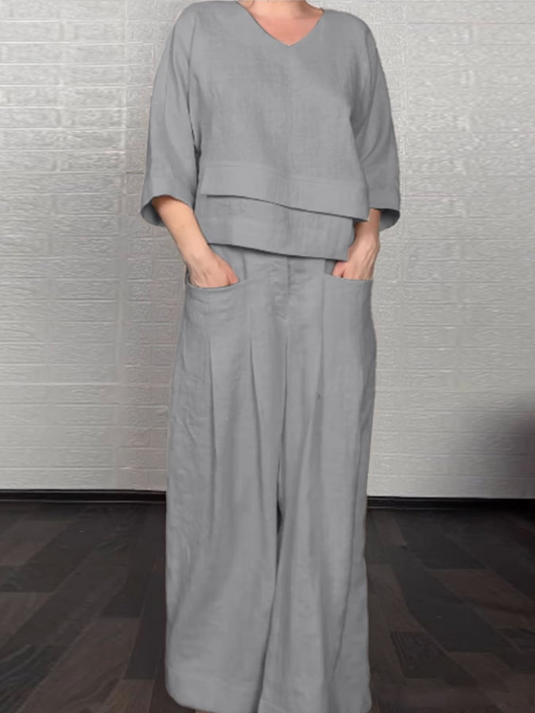 Renaya | Completo casual in cotone e lino