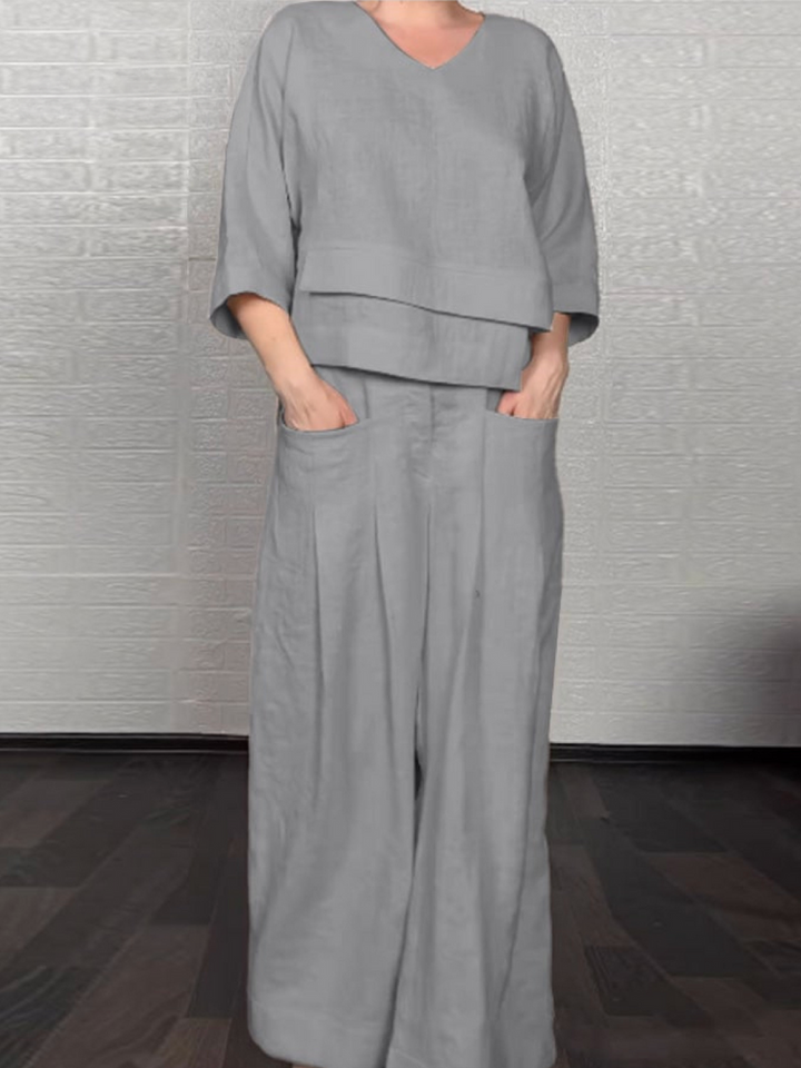Renaya | Completo casual in cotone e lino