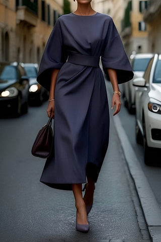 Nicole - Stiloso Midikleid con Maniche a Lanterna per Donne
