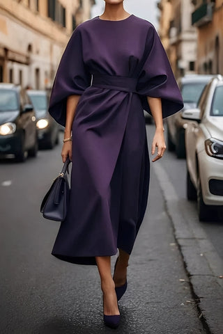 Nicole - Stiloso Midikleid con Maniche a Lanterna per Donne