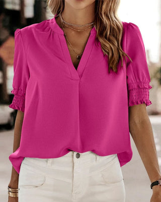 Sophia – Blusa con Scollo a V e Maniche Corte