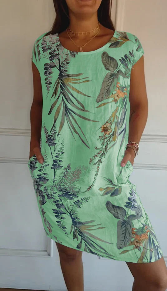 Britt – Abito stampato con scollo rotondo