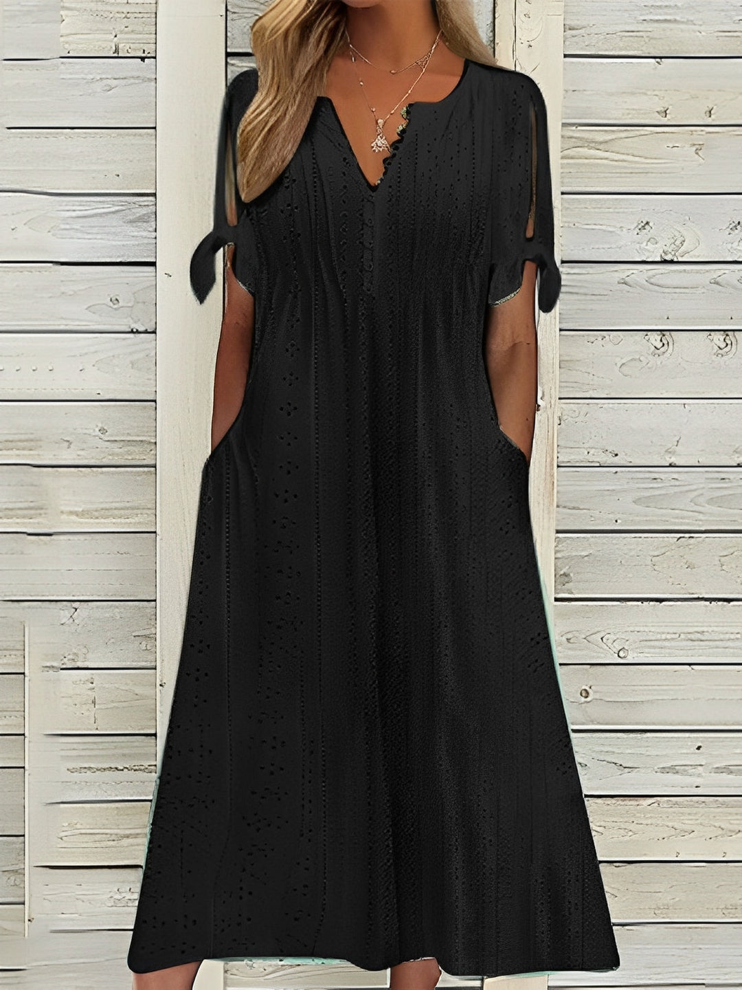 Elena - Abito midi boho con dettagli cut-out