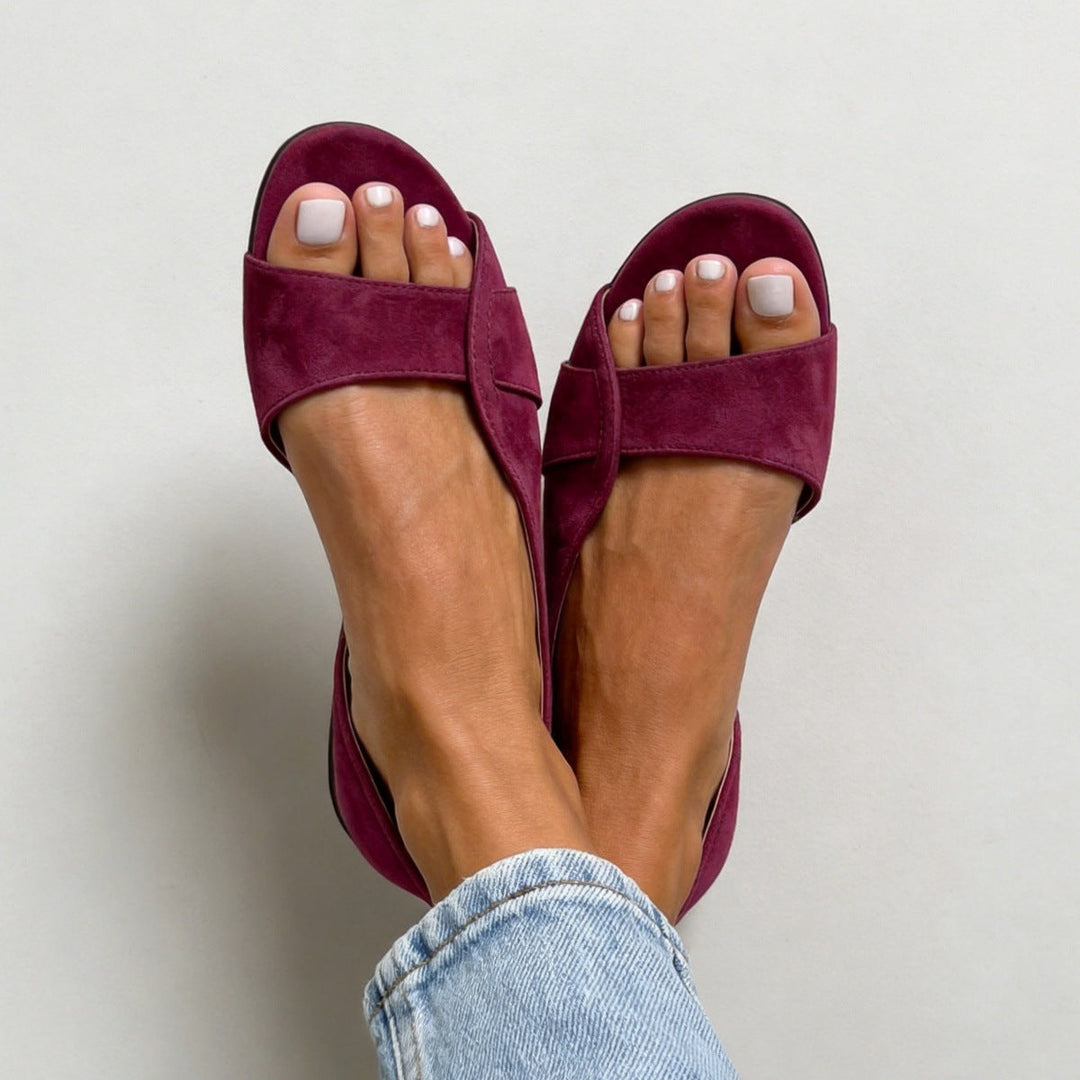 Nuria | Sandali casual in pelle scamosciata senza tacco
