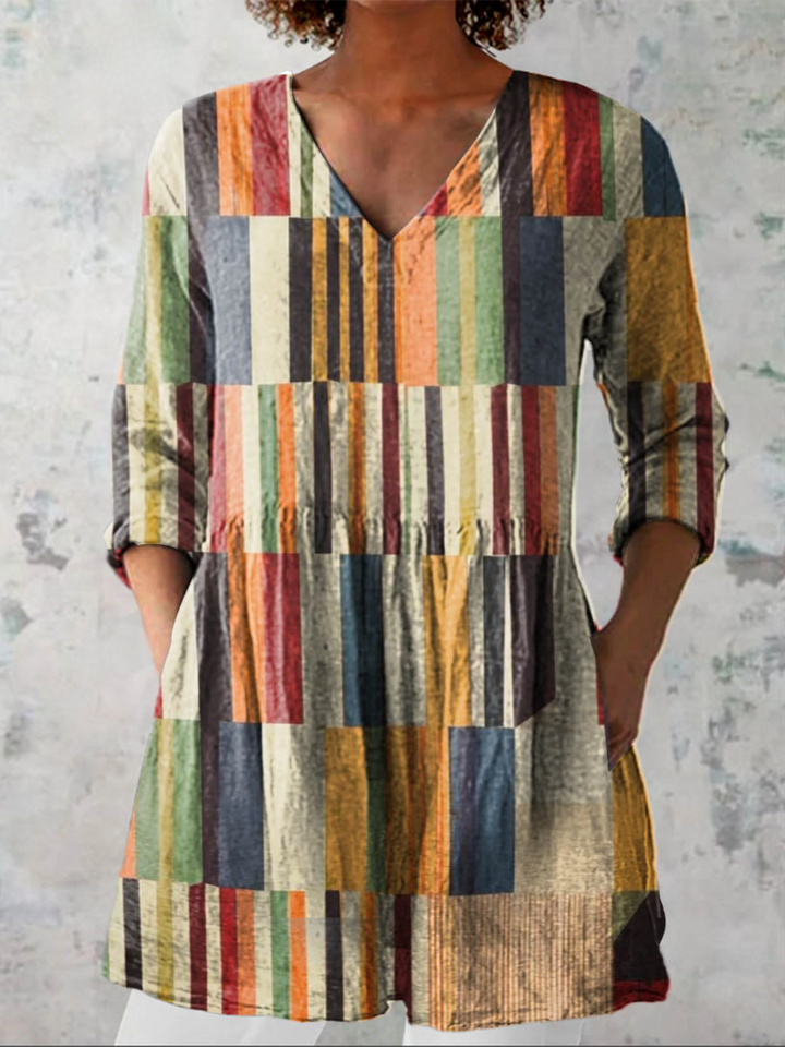 Avery | Blusa lunga con motivo di grande effetto