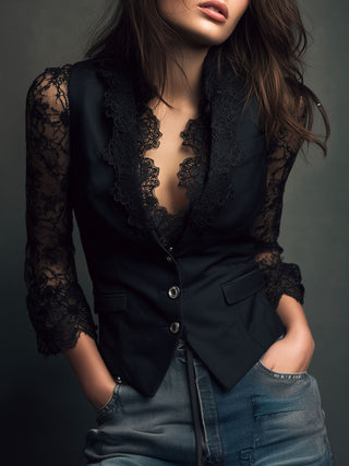 Vittoria | Blazer con dettagli in pizzo