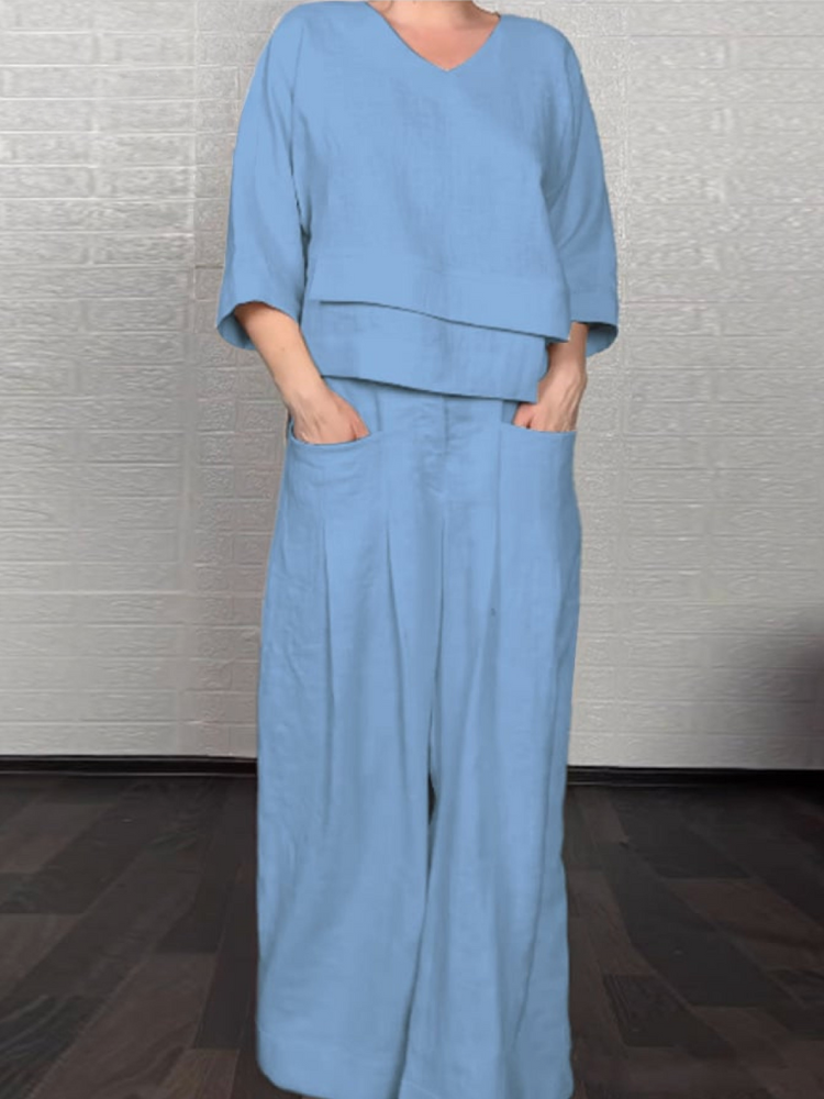 Renaya | Completo casual in cotone e lino