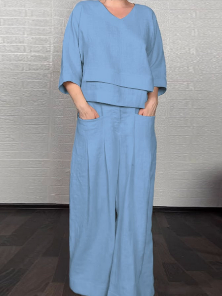 Renaya | Completo casual in cotone e lino