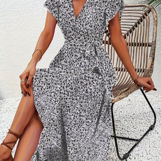 Alessandra™ – Vestito Lungo Floreale a Portafoglio
