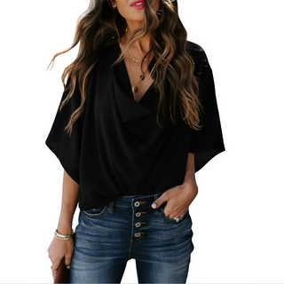 Nichola - Blusa ampia con scollo a V per donne