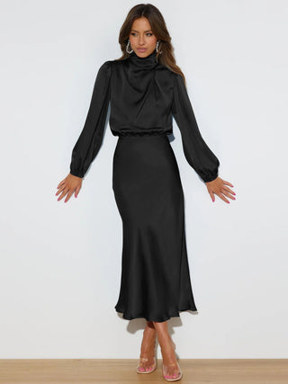 Danica - Abito formale a maniche lunghe con collo all&