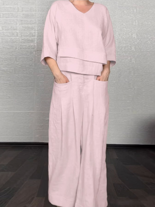 Renaya | Completo casual in cotone e lino