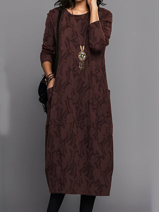 Kadence - Elegante abito a maniche lunghe con stampa per donne