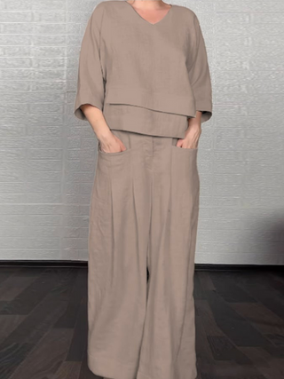 Renaya | Completo casual in cotone e lino
