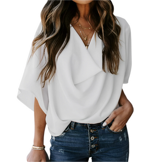 Nichola - Blusa ampia con scollo a V per donne