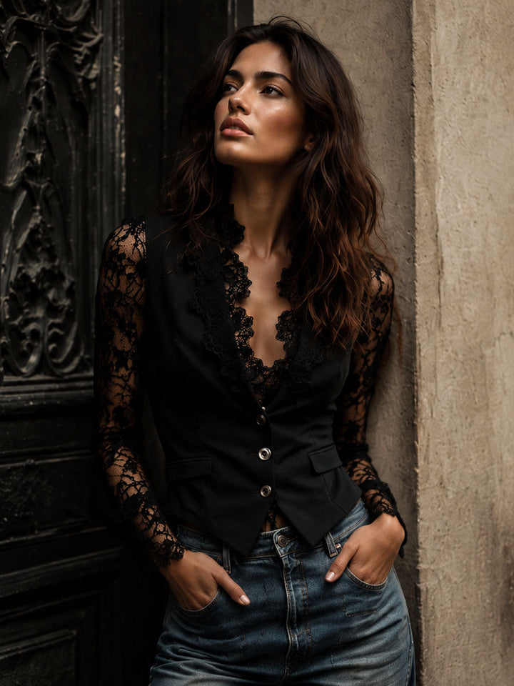 Vittoria | Blazer con dettagli in pizzo