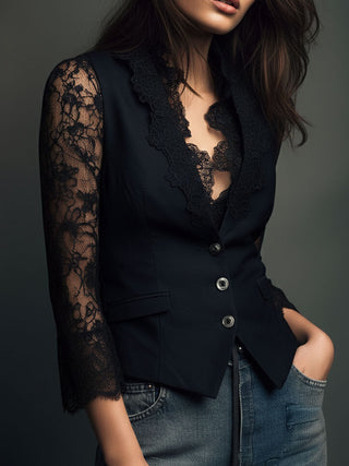 Vittoria | Blazer con dettagli in pizzo