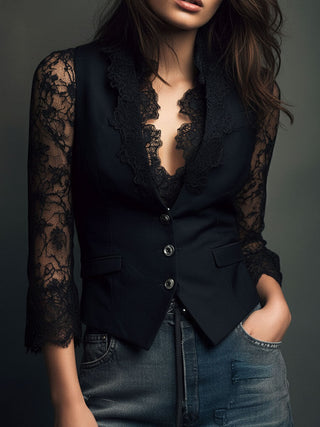 Vittoria | Blazer con dettagli in pizzo