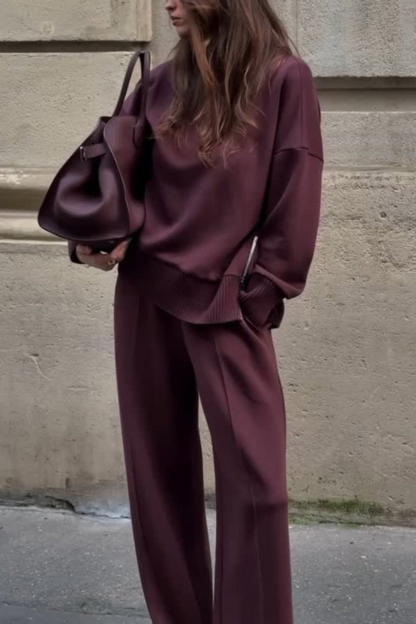Valentina – Set in maglia con felpa morbida e pantaloni eleganti