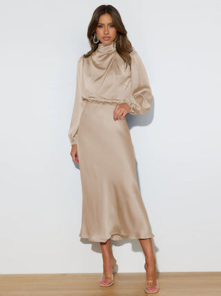 Danica - Abito formale a maniche lunghe con collo all&