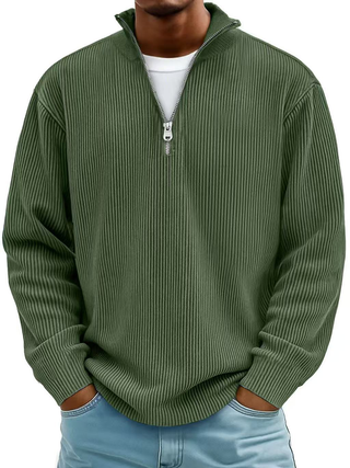 Marc | Maglione a coste con collo con cerniera