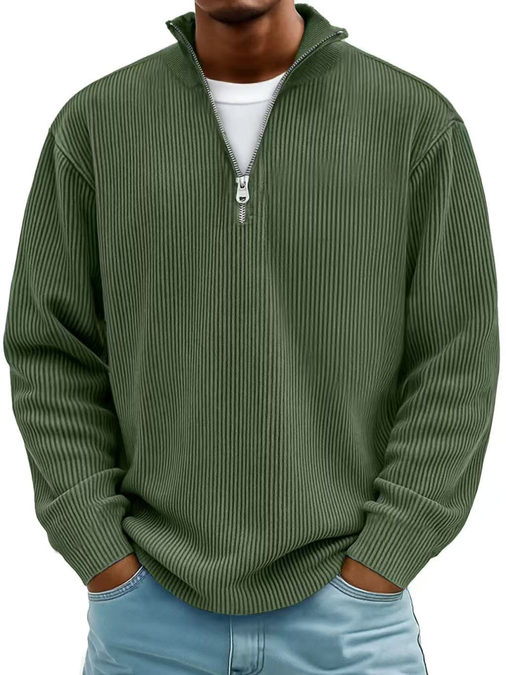 Marc | Maglione a coste con collo con cerniera