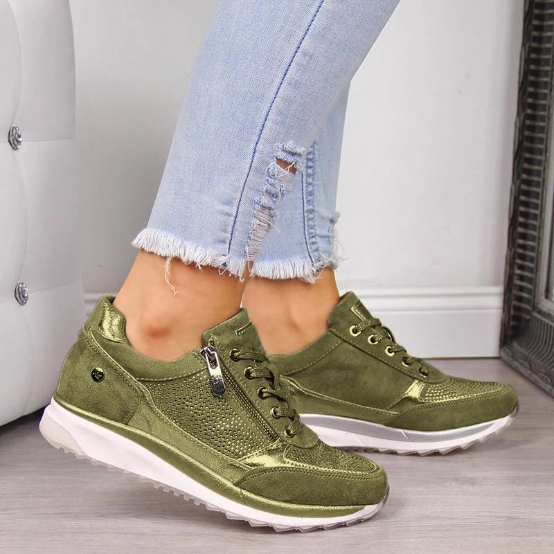Pipyr - Scarpe da ginnastica ortopediche con zip donna