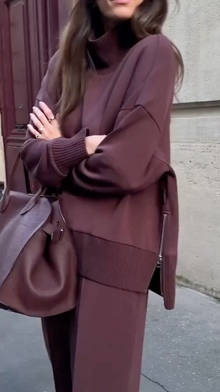 Valentina – Set in maglia con felpa morbida e pantaloni eleganti