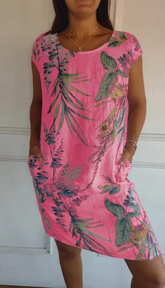 Britt – Abito stampato con scollo rotondo